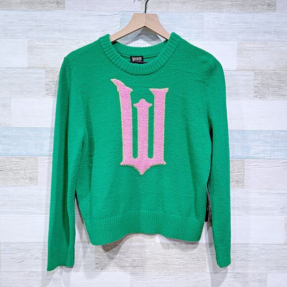WICKED x Target Graphic Logo Sweater Green Pink Paul Tazewell NWT Womens XS - Picture 1 of 9